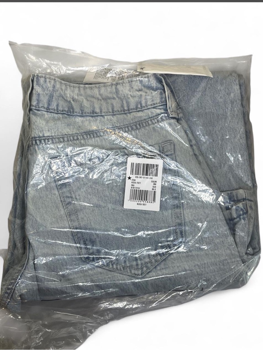 Vintage Y2K Super Baggy Ultra Low Rise Extra Wide Leg Hollister Short Jeans NEW - Picture 7 of 7